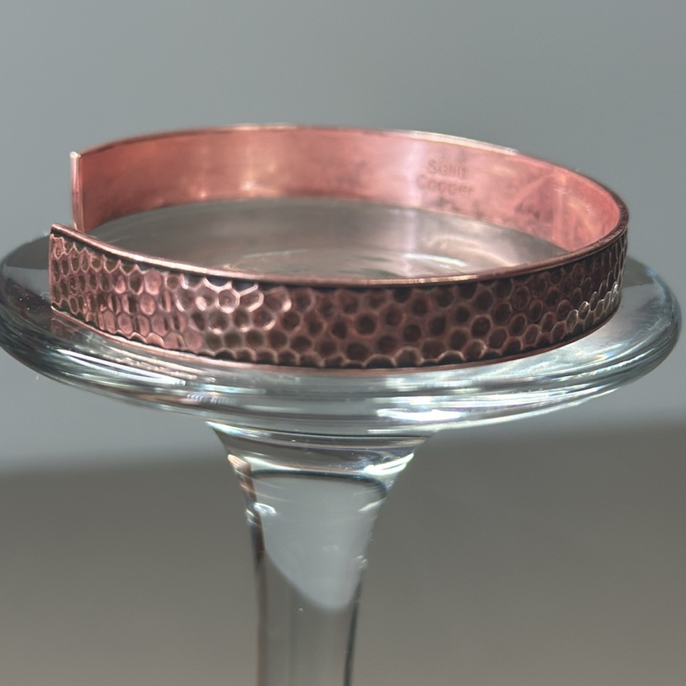Hammered Solid Copper Bracelet 7 1/2” - image 4